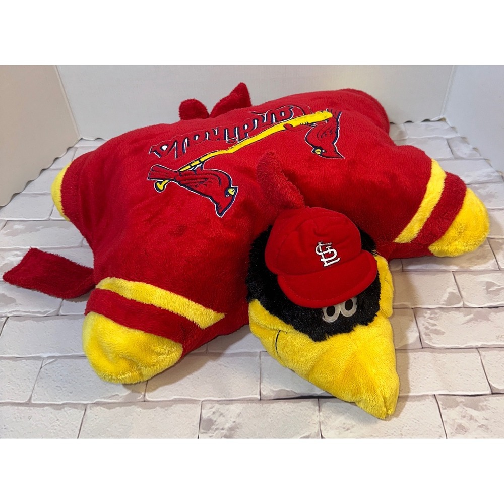 St Louis Cardinals MLB Pillow Pets Fredbird Mascot Plush Red Yellow 2009 18 inch